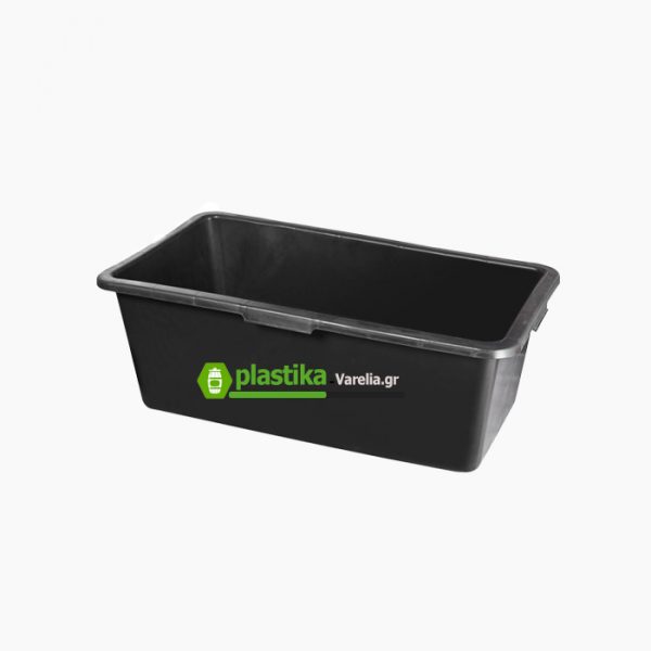πλαστικό κιβώτιο μάυρο παραλληλόγραμο 60 λίτρων